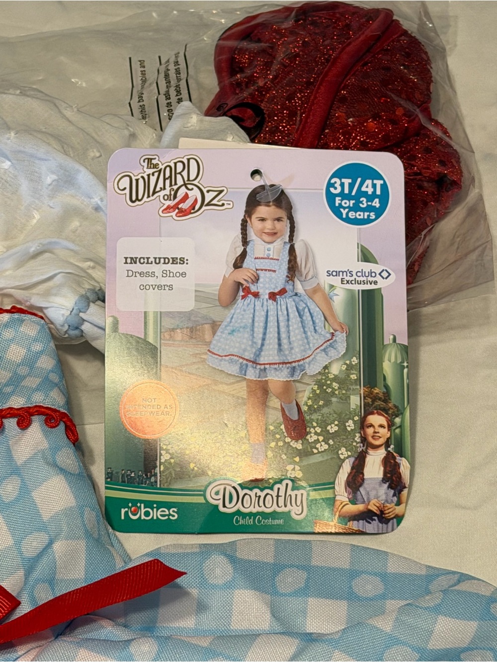 Dorothy Child Costume Dress and Shoe Covers - Blue/White (3T/4T)